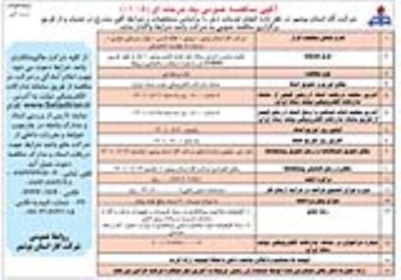 مناقصه مقاوم سازی و اجرای رینگ خط تغذیه فلزی 