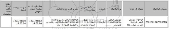 مناقصه، فراخوان ارزیابی کیفی فراخوان ارزیابی کیفی iot