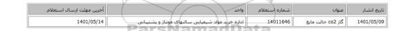 گاز co2 حالت مایع