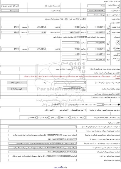 مزایده ، واگذاری کارگاه ساختمان اداری طبقه همکف برادران سمنان