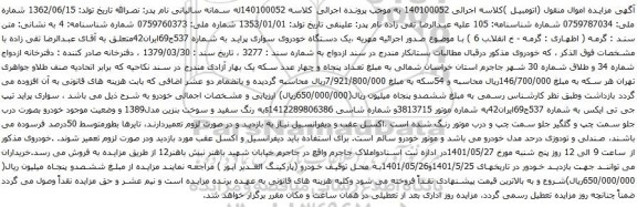 یک دستگاه خودروی سواری پراید
