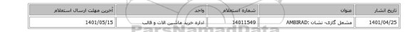 مشعل ‎گازی‏- نشان :AMBIRAD