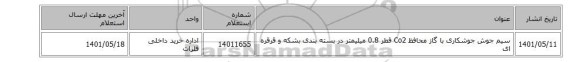 سیم جوش جوشکاری با گاز محافظ Co2 قطر 0.8 میلیمتر در بسته بندی بشکه و قرقره ای