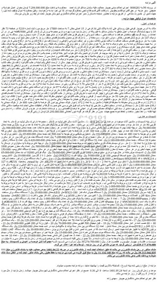 مزایده فروش ملک به پلاک ثبتی 34 فرعی از 15 اصلی و...