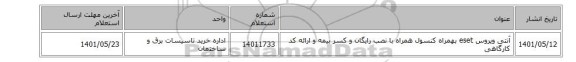 آنتی ویروس eset بهمراه کنسول همراه با نصب رایگان و کسر بیمه  و ارائه کد کارگاهی