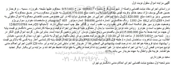مزایده فروش خودرو سواری پژو cng-xu7 405 مدل 1393 رنگ خاکستری