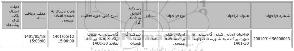 مناقصه، فراخوان ارزیابی کیفی گازرسانی به صورت پراکنده به شهرستان نهاوند 30-1401