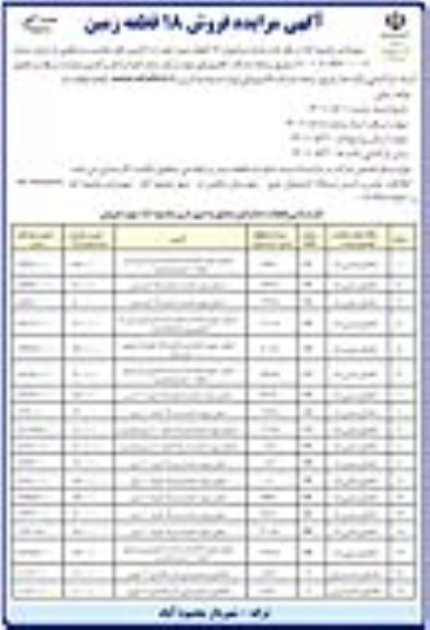 مزایده فروش ۱۸ قطعه زمین