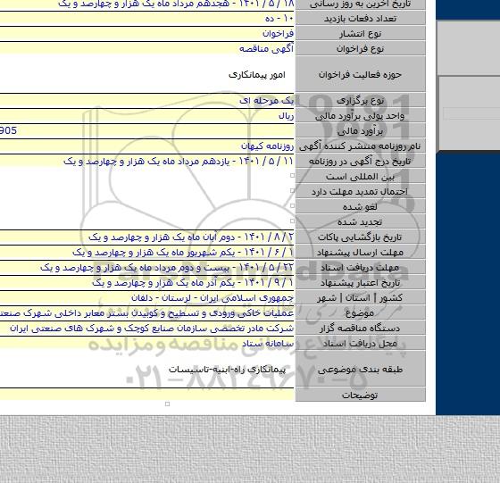 مناقصه, عملیات خاکی ورودی و تسطیح و کوبیدن بستر معابر داخلی شهرک صنعتی نوراباد