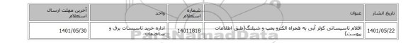 اقلام تاسیساتی کولر آبی به همراه الکترو پمپ و شیلنگ(طبق اطلاعات پیوست)