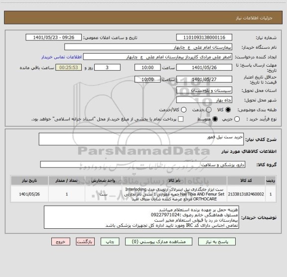 استعلام خرید ست نیل فمور