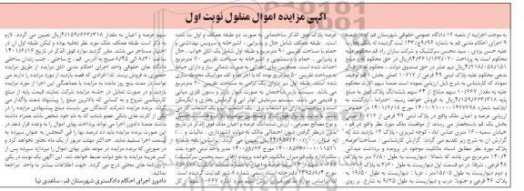 مزایده فروش پلاک ثبتی 49 فرعی از 10712 اصلی