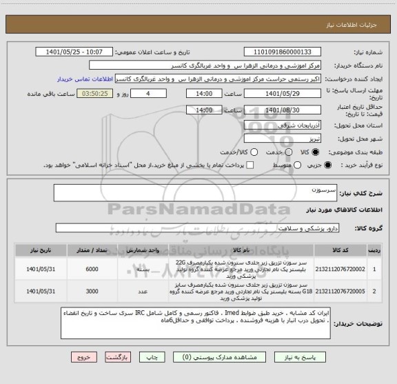 استعلام سرسوزن