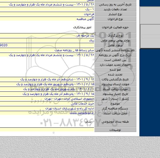 مناقصه, خرید خدمات مالی