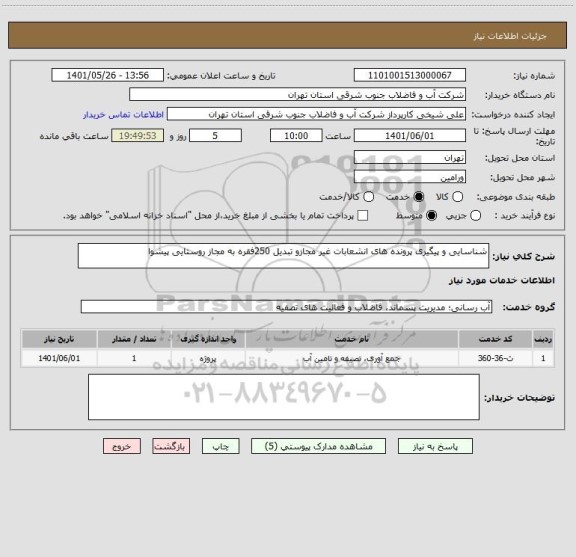 استعلام شناسایی و پیگیری پرونده های انشعابات غیر مجازو تبدیل 250فقره به مجاز روستایی پیشوا