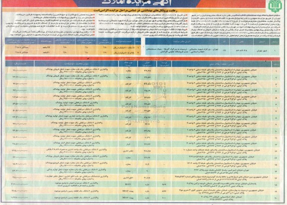 مزایده املاک شهر تهران
