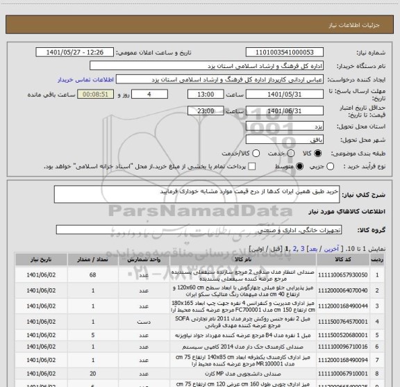 استعلام خرید طبق همین ایران کدها از درج قیمت موارد مشابه خوداری فرمایید