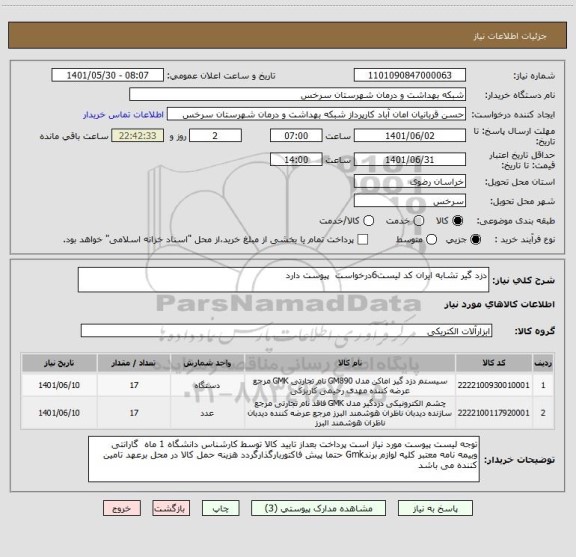 استعلام دزد گیر تشابه ایران کد لیست6درخواست  پیوست دارد