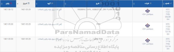 استعلام WEBBING TAPE ASBESTOS DRY PLAN WOVEN...