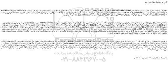 مزایده فروش خودرو سواری جیلی GC6 - AT