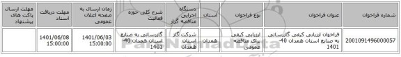 مناقصه، فراخوان ارزیابی کیفی گازرسانی به صنایع استان همدان 40-1401