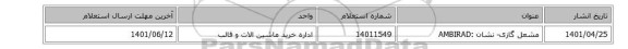 مشعل ‎گازی‏- نشان :AMBIRAD