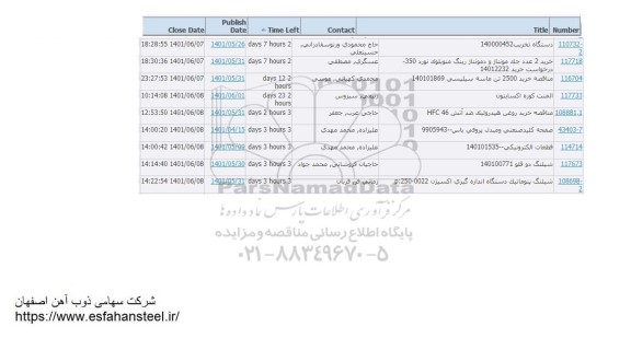 استعلام دستگاه تخریب و...