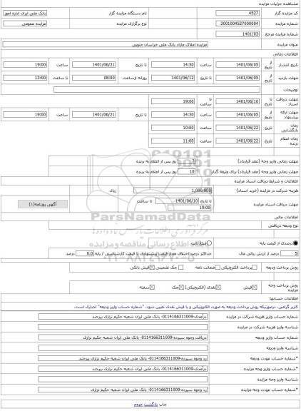 مزایده ، مزایده املاک مازاد بانک ملی خراسان جنوبی -مزایده زمین و مستحدثات - استان خراسان جنوبی