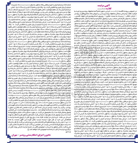 مزایده فروش ملک مشاع
