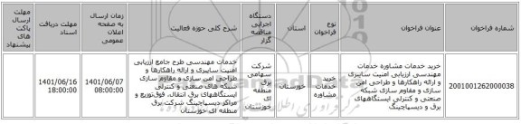 مناقصه، خرید خدمات مشاوره خدمات مهندسی ارزیابی امنیت سایبری و ارائه راهکارها و طراحی امن سازی و مقاوم سازی شبکه صنعتی و کنترلی ایستگاههای برق و دیسپاچینگ