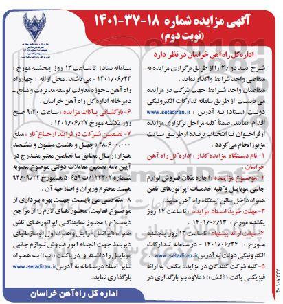 مزایده اجاره مکان فروش لوازم جانبی موبایل..- نوبت دوم 