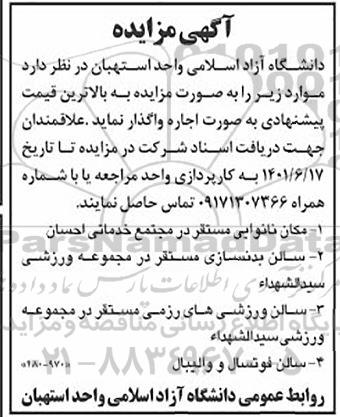 مزایده اجاره مکان نانوایی ....