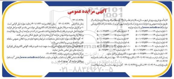 مزایده 13 باب مغازه