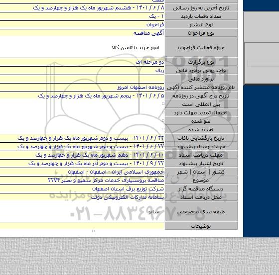 مناقصه, مناقصه  برونسپاری خدمات مرکز سمیع و بصیر  ۲۲۷۴