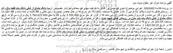 مزایده یک قطعه باغ