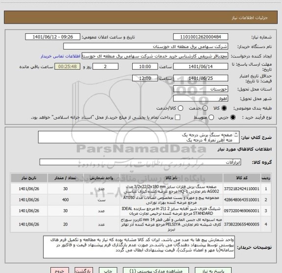 استعلام صفحه سنگ برش درجه یک
مته آهن نمره 4 درجه یک
شیلنگ آفتابه فلزی قهرمان
پیچ اسکرو نمره 4