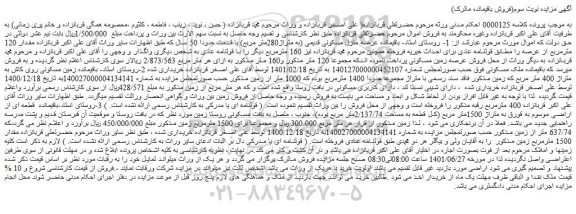 مزایده فروش ملک