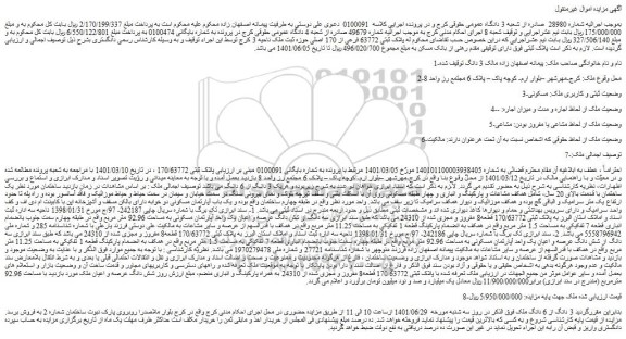 مزایده فروش  3 دانگ از 6 دانگ ملک  