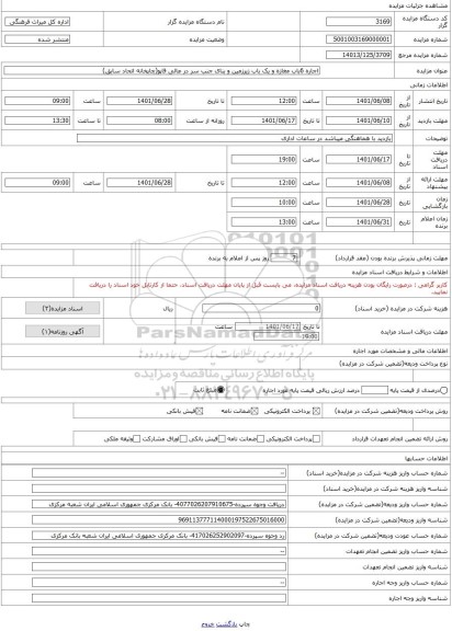 مزایده ، اجاره 6باب مغازه و یک باب زیرزمین و بنای جنب سر در عالی قاپو(چاپخانه اتحاد سابق)