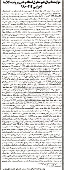 مزایده ششدانگ پلاک 20642 فرعی از 10 اصلی بخش یک
