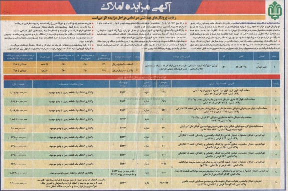 مزایده فروش املاک