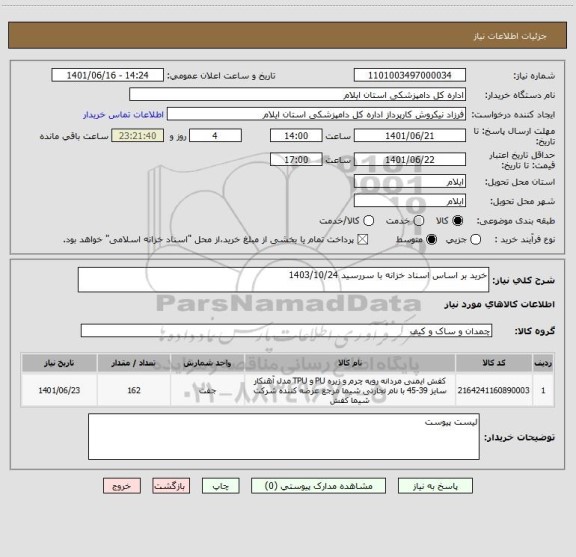 استعلام خرید بر اساس اسناد خزانه با سررسید 1403/10/24