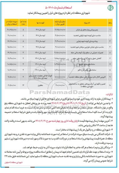 استعلام زمین ورزشی روباز مجاور پل ...