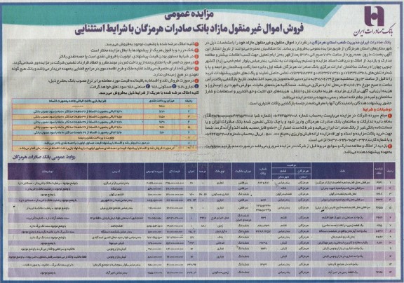 مزایده فروش اموال غیر منقول مازاد