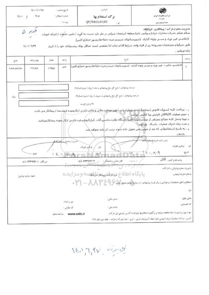 استعلام کابلکشی فیبر نوری و مسی و لوله گذاری شهرستانهای
