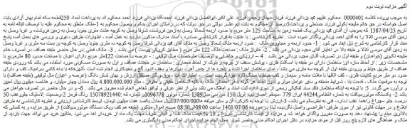 مزایده فروش ملک - موتورسیکلت