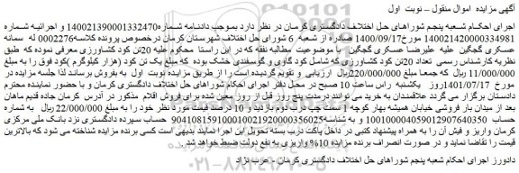 مزایده فروش تعداد 20تن کود کشاورزی