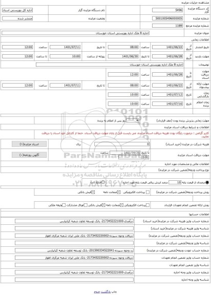 مزایده ، اجاره 8 ملک اداره بهزیستی استان خوزستان