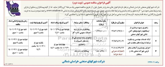 فراخوان مناقصه راهبری و بهره برداری از ایستگاه ها و خودروهای آتش نشانی ... - نوبت دوم