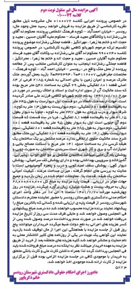 مزایده ملک عرصه و اعیان زمین به شماره 2185 فرعی از 84 اصلی قطعه 801 تفکیکی 